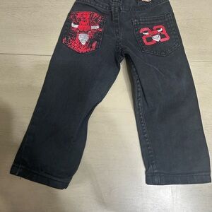Vintage red ape Chicago bulls nba Kids Dark Jeans with Red Accents